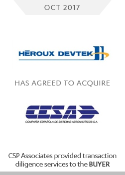 heroux devtek acquired cesa - csp associates provided m&a advisory to buyer
