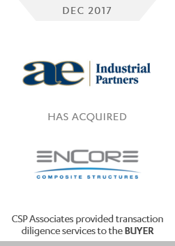 ae indsutrial partners acquired encore composite structures - csp associates provided transaction m&a advisory to buy-side
