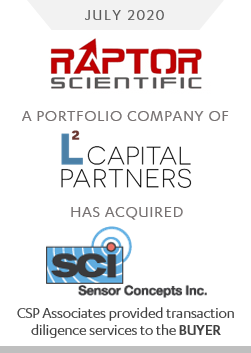 raptor scientific acquired sensory concepts inc - csp associates provided due diligence m&a advisory