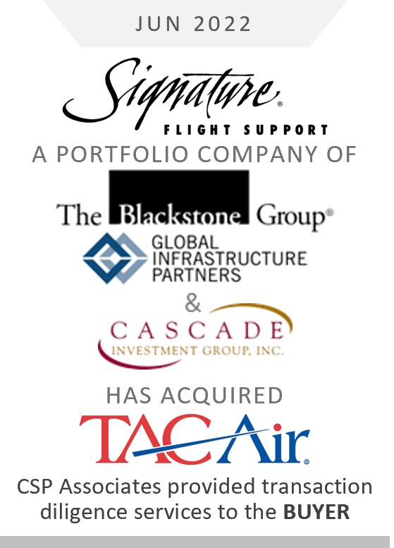 signature flight support acquired TAC Air - csp associates provided commercial aviation due diligence m&a