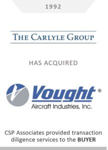 the carlyle group acquired bought aircraft industries - csp associates provided aerospace transaction advisory buy-side