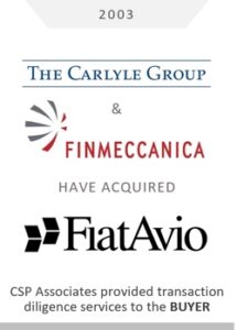the carlyle group and finmeccanica acquired fiatavio csp provided aerospace m&a transaction advisory