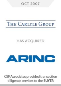 the carlyle group acquired arinc csp m&a transaction due diligence transaction advisory buy-side