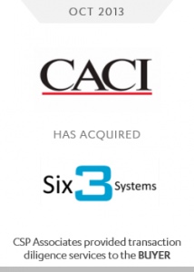 caci acquired six3systems csp associates m&a buy-side due diligence