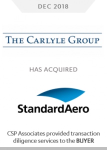 the carlyle group m&a acquisition of standardaero - csp associates provided transaction diligence services to buyer buy-side