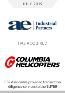 ae industrial partners acquired columbia helicopters - csp associates provided transaction diligence services to buy-side
