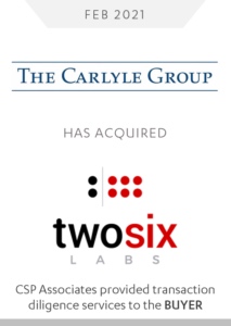 the carlyle group acquired two six labs - scsp associates provided transaction diligence services to the buyer