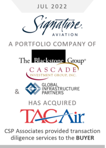 Signature Flight Support CSP Associates provided transaction diligence to the buyer