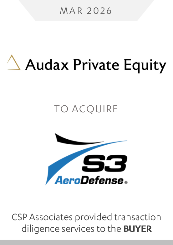 Audax to acquire S3 AeroDefense