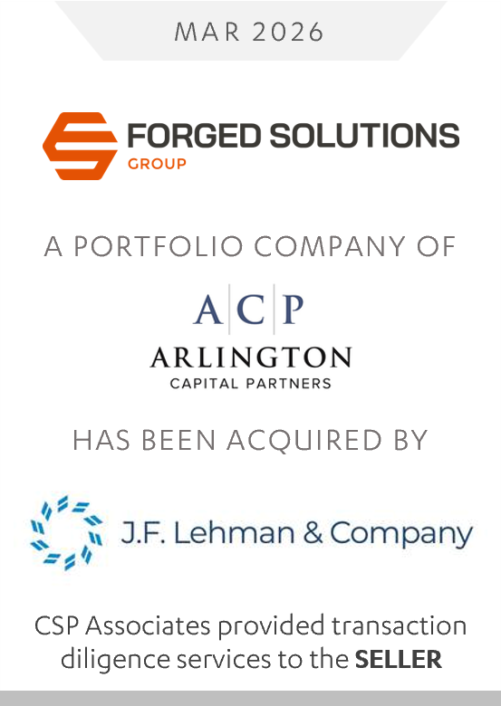 J.F. Lehman & Company Acquires Forged Solutions Group