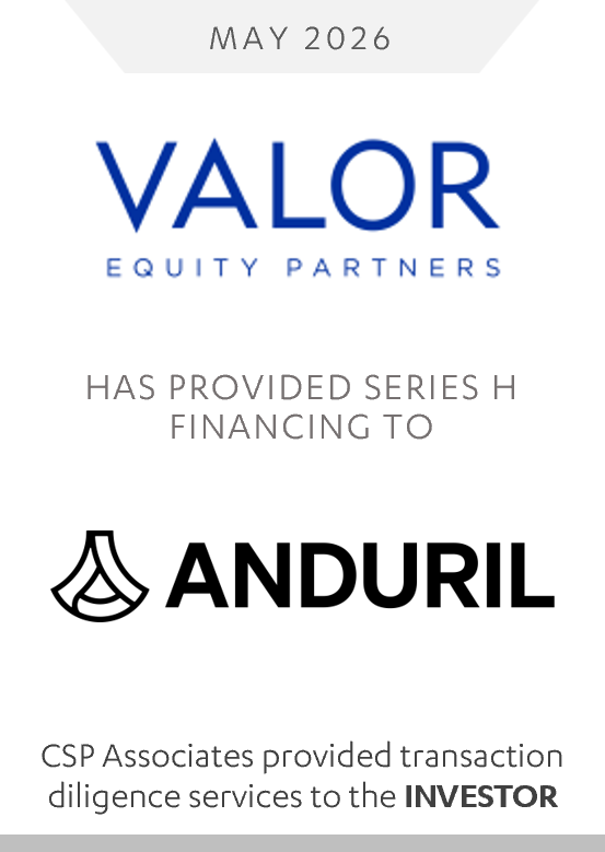 Valor Equity Partners Has Provided Series H Funding to Anduril